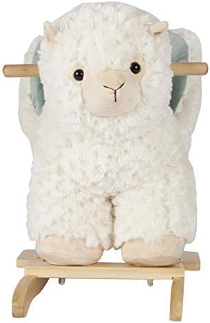 Rock My Baby Baby Rocking Horse Alpaca Llama with Chair, Plush Stuffed Animal Rocker for Toddlers 1-3, Wooden Rocking Toy Llama Animal, Cream Llama,CPC Certified