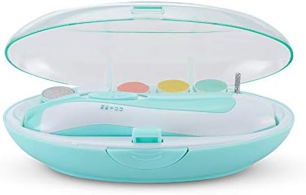 Baby Nail File Safe Electric Nail Trimmer for Newborn 6 in 1 Manicure Set with LED Light, Toes Fingernails Care Trim Polish Grooming Kit for Infant Toddler Kids or Women