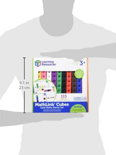 Learning Resources (UK Direct Account LSP4286-UK MathLink Activity Set, Set of 100 Cubes, Ages 3, Multicoloured, 23.5 x 22.3 x 3.3 Centimeters