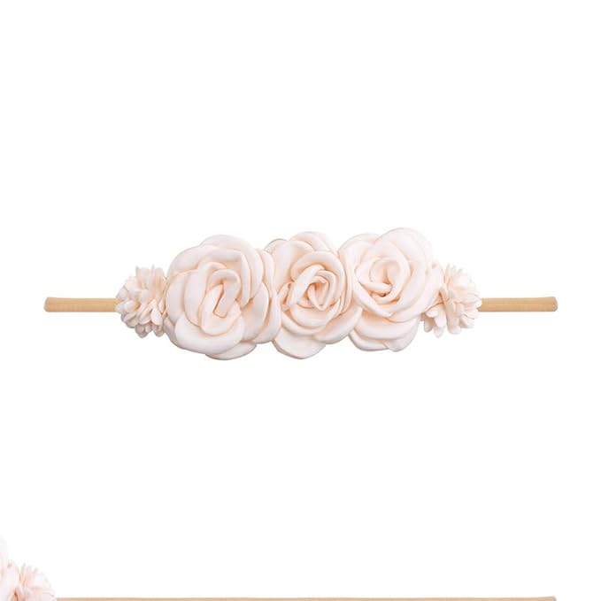 Toptim Baby Floral with Nylon Headbands for Newborn Girls Shower Photo (C-12 Pack)