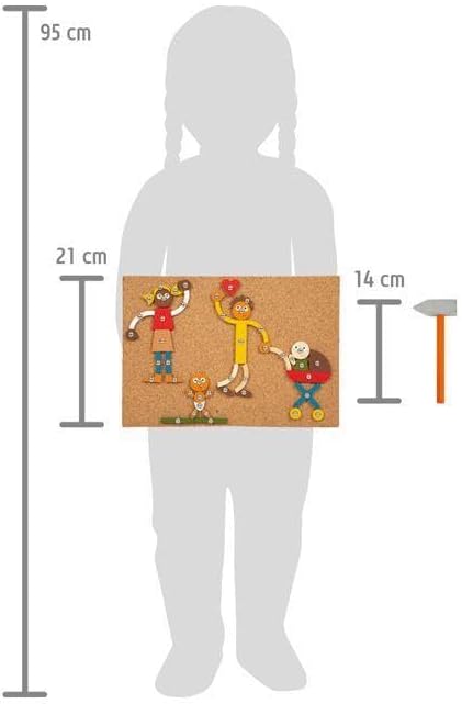 Small Foot Wooden Hammer Game Home and Family with Cork Board and Hammer for Children from 3 Years, 12359 Toys, Multi-Coloured