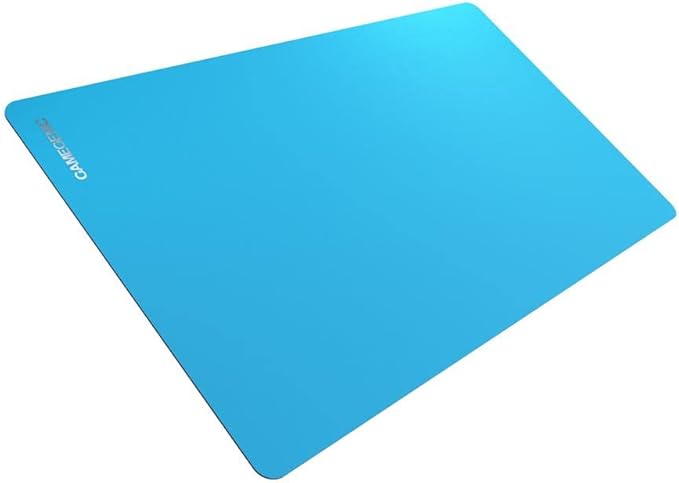 Gamegenic Prime Playmat – Blue Color, 61 x 35 cm Soft Cushioned Natural Rubber Playmat with Anti-Slip Back & Silver Foil Logo, Premium Surface for Card Games, Dice, and Desk Protection