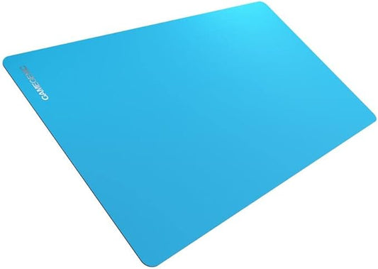 Gamegenic Prime Playmat – Blue Color, 61 x 35 cm Soft Cushioned Natural Rubber Playmat with Anti-Slip Back & Silver Foil Logo, Premium Surface for Card Games, Dice, and Desk Protection