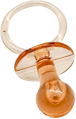 2.5" Baby Pacifier Party Favors, 36 Pieces, Gender Reveal Shower Decorations, Boy Girl Gender Neutral Table Scatter, DIY Party Games Decor (Tan)