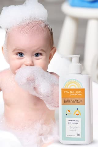 Iva Natura Organic Sensitive Fennel Baby Shampoo Enriched with Chamomile Extracts | Paraben Free, Hypoallergenic Baby wash and Shampoo | Gentle for Baby Shampoo and Body Wash 11.83 fl oz
