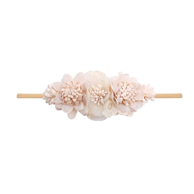 Toptim Baby Floral with Nylon Headbands for Newborn Girls Shower Photo (C-12 Pack)