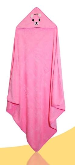 Ioly's Hooded Baby Bath Towels for Newborn Essentials 41" x 41" (Large) Towel with Hood for Toddler Babies Infant Baby Towels with Hood Cosas para Bebes recien nacidos Baby Bath Items (Pink)
