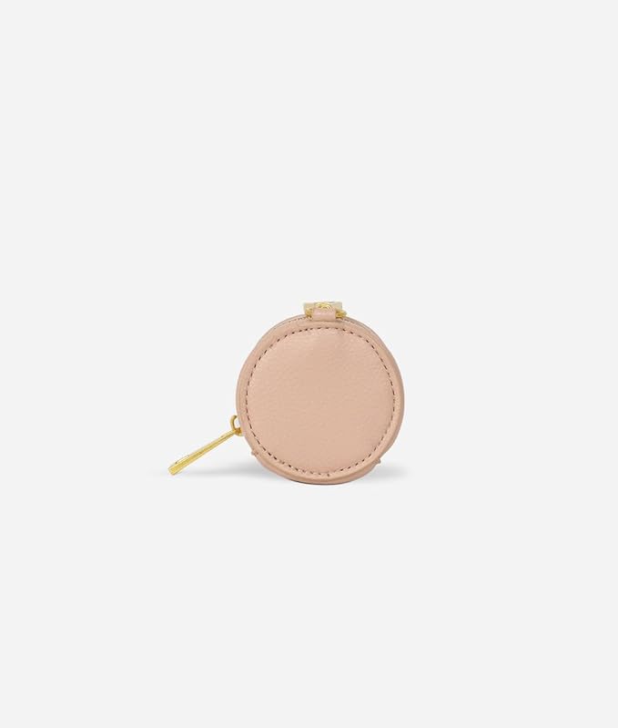FAWN DESIGN The Paci Case, Warm Blush Pacifier Holder, Premium Pebbled Faux Leather Paci Holder, Insulated Pacifier Case with Zipper and Clip, Fits Most Standard Size Pacifiers, 2.25 x 2.25 inches