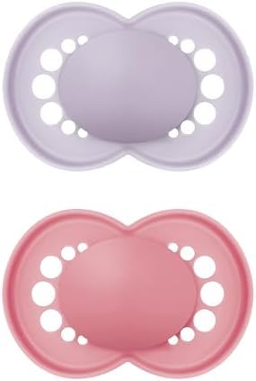 MAM Original Matte Baby Pacifiers, Binky for 16+ Months, BPA-Free Silicone Nipple, Easy to Clean, Developed with Medical Experts, 2 Count Binkies with Sterilizer Case (Pack of 12)