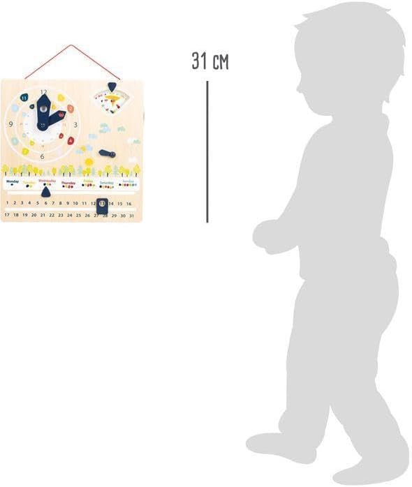 Small Foot 11625 Board Educate Made of FSC-Certified Wood, Learn time, Weather, Days, & Much More, Ages 3+ Toys