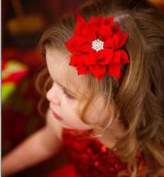 Black White Girl Baby Flower Headbands Rhinestone Flower Princess.(FD83-Black White)