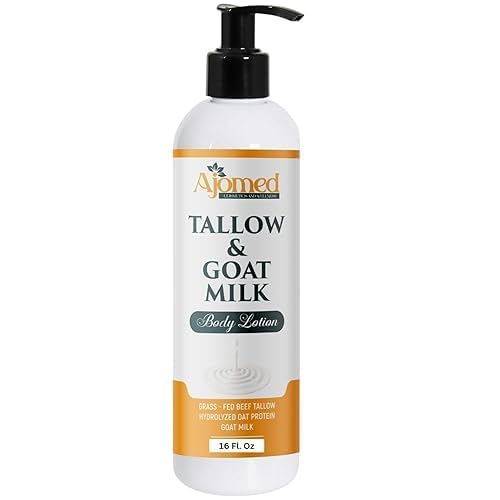Tallow & Goat Milk Body moisturizing Lotion for Sensitive Skin, handmade tallow cream (12 Fl OZ, Lavender Vanilla)