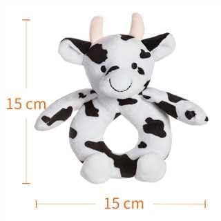Apricot Lamb Baby Cow Calf Soft Rattle Toy, Plush Stuffed Animal for Newborn Soft Over 0 Months (cow, 6 Inches)
