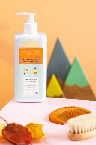 Iva Natura Organic Sensitive Fennel Baby Shampoo Enriched with Chamomile Extracts | Paraben Free, Hypoallergenic Baby wash and Shampoo | Gentle for Baby Shampoo and Body Wash 11.83 fl oz