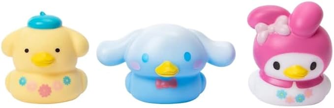Hello Kitty and Friends 3 Pack Duckz, Bath Toys, My Melody & Pompompurin & Cinnamoroll