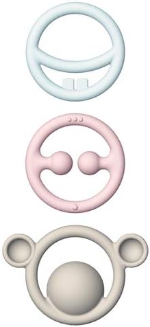Moluk 43401 Nigi, Nagi & Nogi, Innovative Gripping and Teething Toy, Educational Toy, Pastel Colours, Baby Toy from 0+ Months, Light Blue, Pink, Light Grey