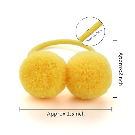 Baby Hair Ties for Girls, Soft Hair Bands Small Ball Ponytail Holders Pom Pom Hair Accessories for Baby Infants Toddlers Little Girls (pink)