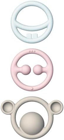 Moluk 43401 Nigi, Nagi & Nogi, Innovative Gripping and Teething Toy, Educational Toy, Pastel Colours, Baby Toy from 0+ Months, Light Blue, Pink, Light Grey