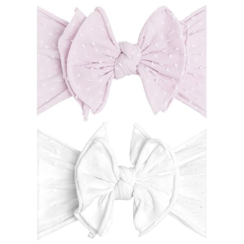 Baby Bling 2PK FAB-BOW-LOUS®: thistle + white shabby dot