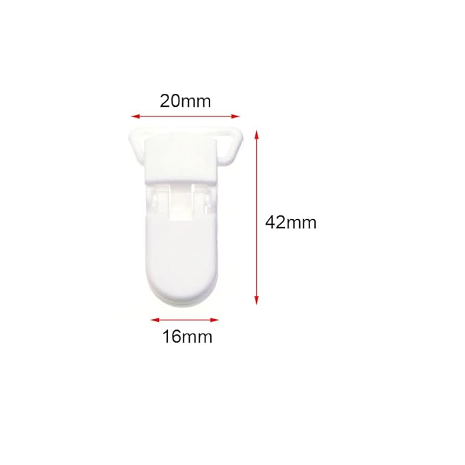 25Pcs Pacifier Clips Holders Suspender Mitten Binky Clip for DIY Dummy Chain Baby Blankets Bib Holder Suit for 20mm Ribbon (White)
