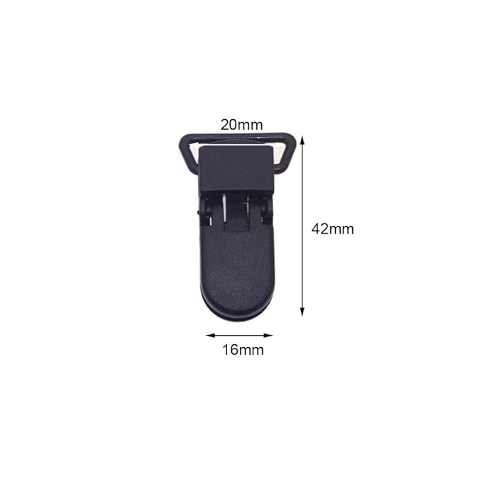 25Pcs Pacifier Clips Holders Suspender Mitten Binky Clip for DIY Dummy Chain Baby Blankets Bib Holder Suit for 20mm Ribbon (Black)