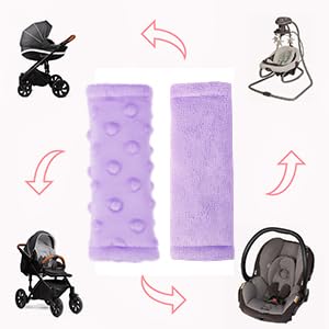 SWESEN Baby Car Seat Belt Covers for Boys and Girls, Carseat Shoulder Padding, Soft Car Seat Neck Cover, Mink Car Seat Straps Shoulder Pads, Solid Colour Stroller Strap Cover for Baby Kids, Purple