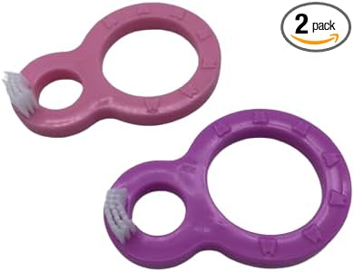 Infant Baby Toddler Safety Toothbrush - Pack of 2 - Soft Bristles for Gentle Cleaning - BPA-Free, Child-Friendly Design (Pink & Purple)