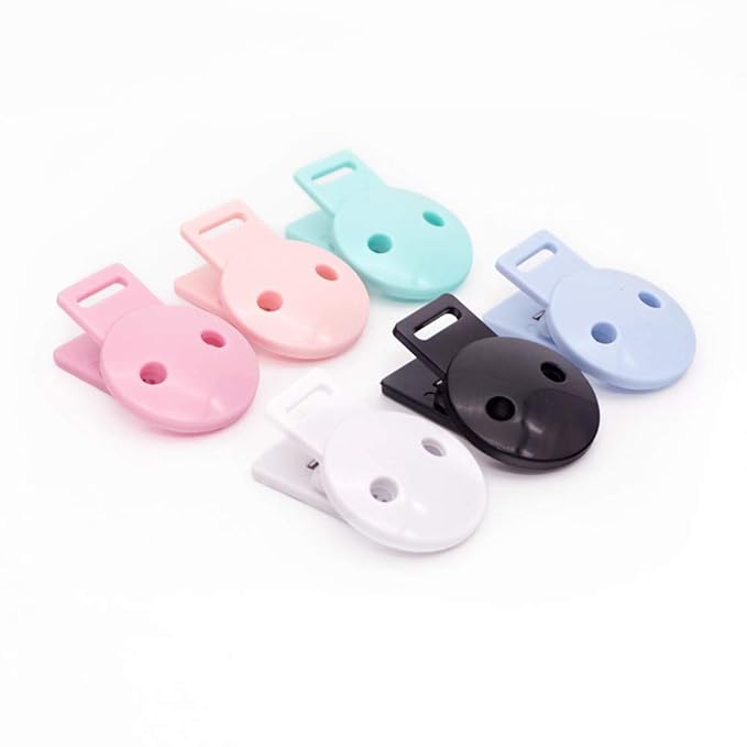 18pcs/Pack Round Head Plastic Pacifier Clip Clasps Soother Holder for DIY Beads Paci/Pacifier/Dummy Chain Holder Clip Baby Accessories