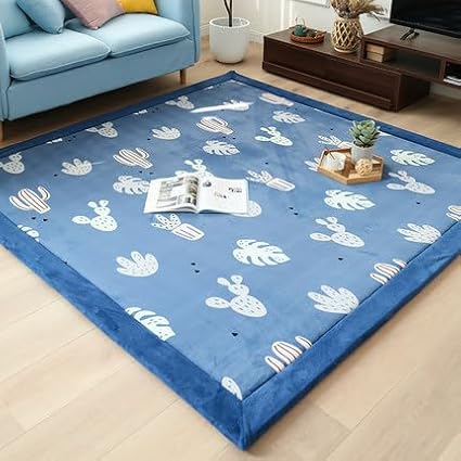 Coral Velvet Play Mat,Yoga Mat Exercise PadsAnti Slip Floor Carpet, for Bedroom, Classroom Soft Indoor Modern Area Rugs -M-60 * 120cm