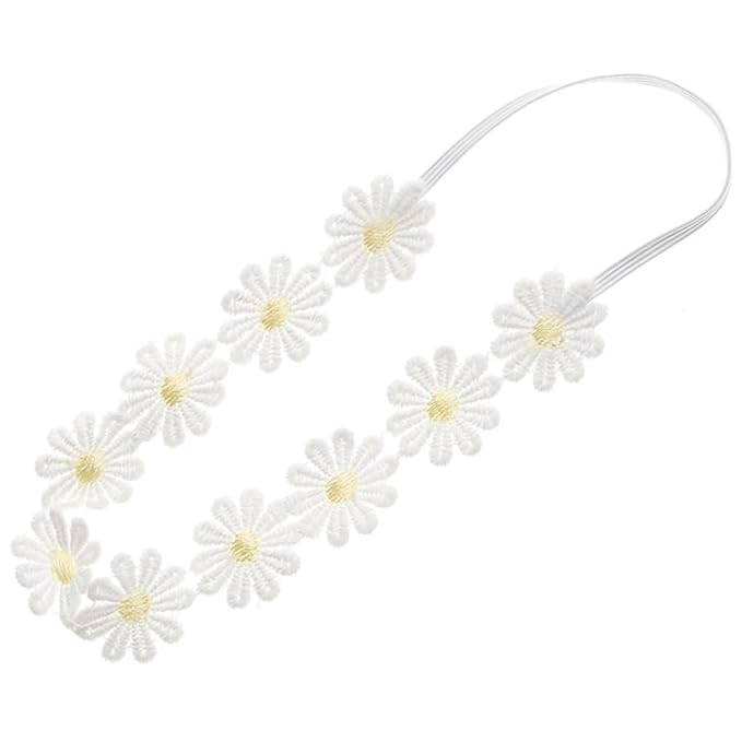 4PCS Baby Girls Daisy Flower Bows Headbands Spring Outdoor Hair Band Handmade Hair Accessories For Kids Toddlers Infants Newborn