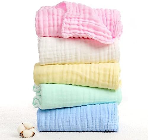 YEBON ProC 2Pcs Baby Muslin Bath Towels, Super Soft Cotton Bath Towel 6 Layers Infant Newborn Swaddle Blanket 41.3 X41.3 Inches,Baby Registry as Shower (Blue)