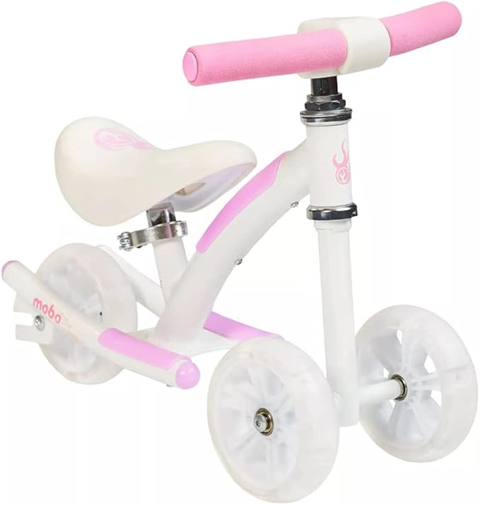 Mobo Cruiser Wobo Rocking Horse Ride On & Baby Balance Bike Pink, seat height adjusts 11-19 inches
