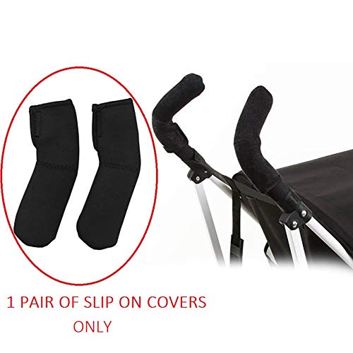 3 pc Cushion Shoulder Harness Pad Covers and Handlebar Covers Grips Slip On for BRITAX Baby Child Strollers and/or Car Seats Accessories Replacement Parts (Slip On Grips Only)