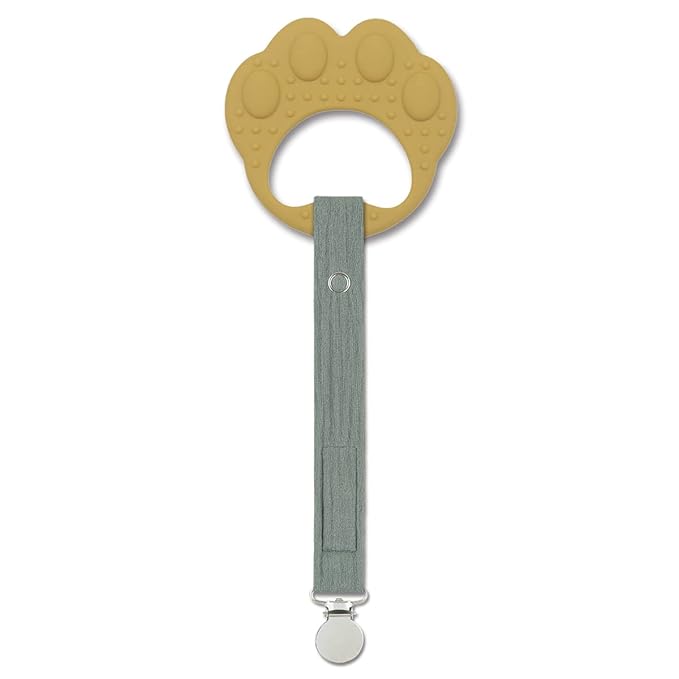 Baby Pacifier Clip Leash Holder Unisex for 4 Pack Gift Set with Neutral Solid Colors ;Soft Linen Pacifier Clips ; Fabric Pacifier Strap with Clip Keeps Pacifiers & Teethers in Place