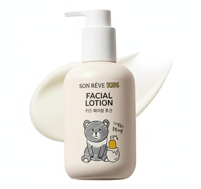 Kids Facial Lotion 200ml – Hyaluronic Acid & Panthenol Daily Moisturizer for Children & Teens, Triple Sea Buckthorn, Meadowfoam Oil, Dermatest Rated, Lightweight Face & Body, Made in Korea