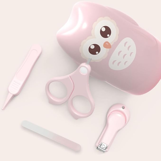 Baby Nail Care Kit with Infant Fingernail Clippers Scissors and Tweezers Lightweight Portable Grooming Set for Newborns and Toddlers 4.25 Inch Manicure Tools