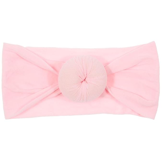 Nishine 6 Pack Cute Toddler Baby Girls Elastic Soft Nylon Headwraps Infant Knot Bow Headband Turban (Set 1)