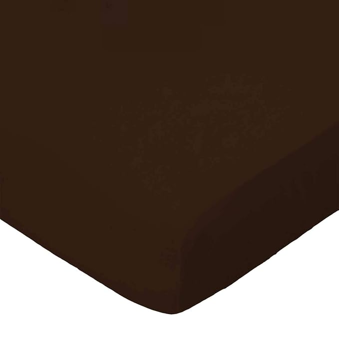 SheetWorld Fitted 100% Cotton Percale Pack N Play Sheet Fits Graco 27 x 39, Solid Brown Woven, Made in USA