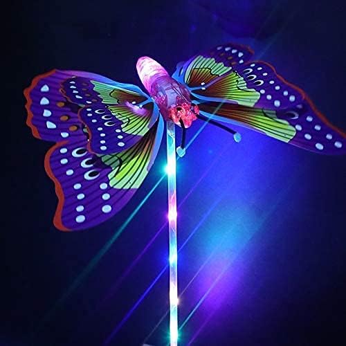 Electric Music Thrilling LED Light Up Flapping Wings Flying Butterfly Wand Toy for Kids Princess LED Wand
