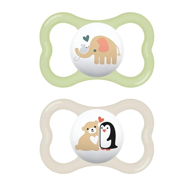 MAM Air Pacifier for Babies 16+ Months, Extra Air Flow for Sensitive Skin, Glows in The Dark, Developed with Medical Experts, BPA-Free Skin Soft Silicone, 4 Count, Made in Europe