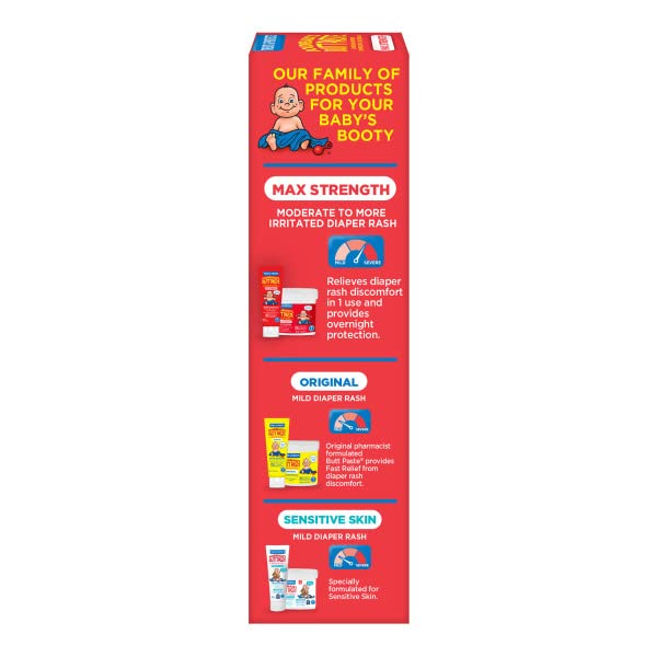 Boudreaux's Butt Paste Maximum Strength Diaper Rash Cream, Ointment for Baby, 4 oz. Tube, (Pack of 3)