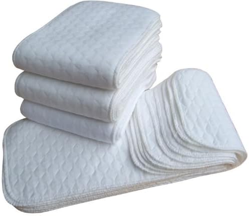 Washcloths Muslin Burp Cloths for Baby 10 Pack Cotton Baby Washcloths Baby Wipes Face Towel for Boys Girls Large 16 * 46cm Super Soft and Absorbent (White, One Size)