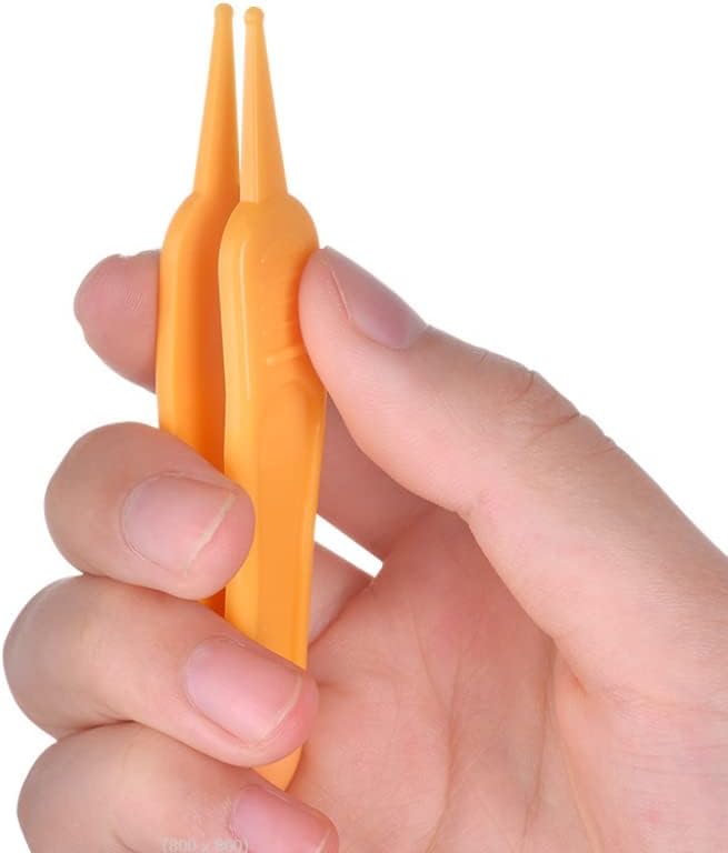 6 PCS Nose Cleaning Tweezer with Plastic Round-Head Ear Nose Navel Cleaner Clip for Care