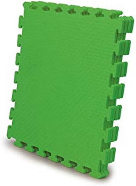 Jamara 460420 Green 460420-Puzzle matts 50 x 50 cm 4 pcs-Easy Plug-in System, Expandable, Non-Slip Surface, Washable, Durable
