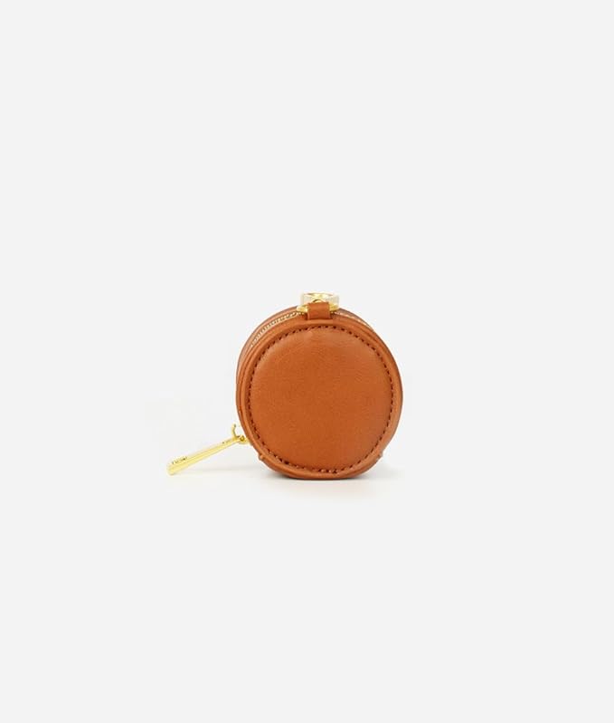 FAWN DESIGN The Paci Case, Brown Matte Pacifier Holder, Premium Pebbled Faux Leather Paci Holder, Insulated Pacifier Case with Zipper and Clip, Fits Most Standard Size Pacifiers, 2.25 x 2.25 inches