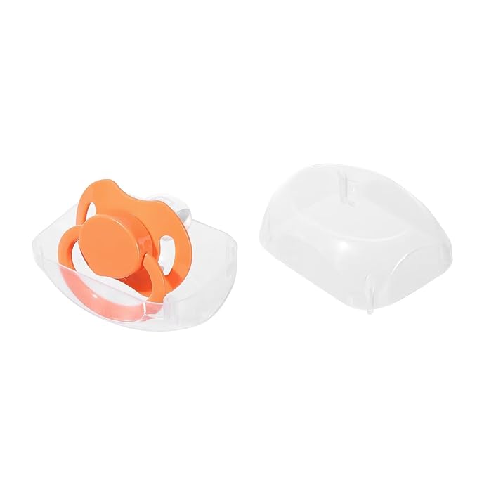Landofgenie Adult Size Large Shield Pacifiers Bone Shaped Cutie Pacifier Orange