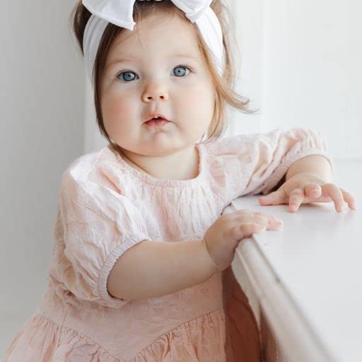 Baby Bling Bows Newborn to Little Girls Hair Bow - FAB-BOW-LOUS Headbands Toddlers Hair Accessories, Made in the USA, One Size (2 Pack - pink + white)