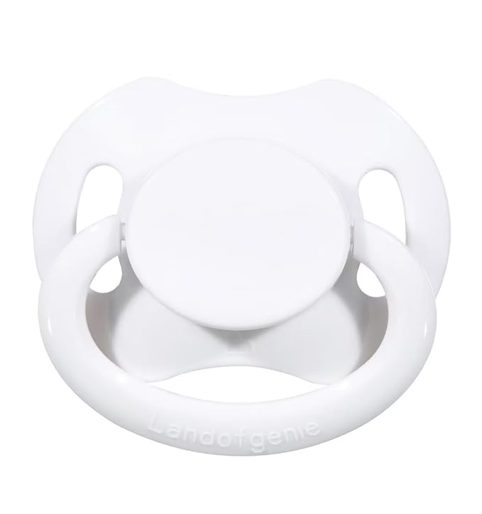 Landofgenie Adult Size Large Shield Pacifiers Bone Shaped Cutie Pacifier White