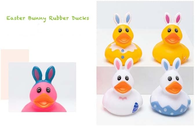 6pcs Rubber Ducks,Easter's Day Favor or Small Prize,Bath Decor Favors for Kids (Easter Duck)