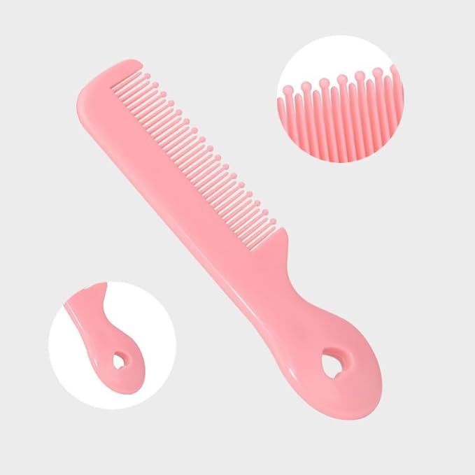 1 Pack of 4 Round Colorful Tip Bristles Baby Cute Comb Baby Grooming for Sensitive Scalp Skin, for Nursery Newborn Infant Girl Boy Kids Comb Baby，Baby Grooming and Health Kits